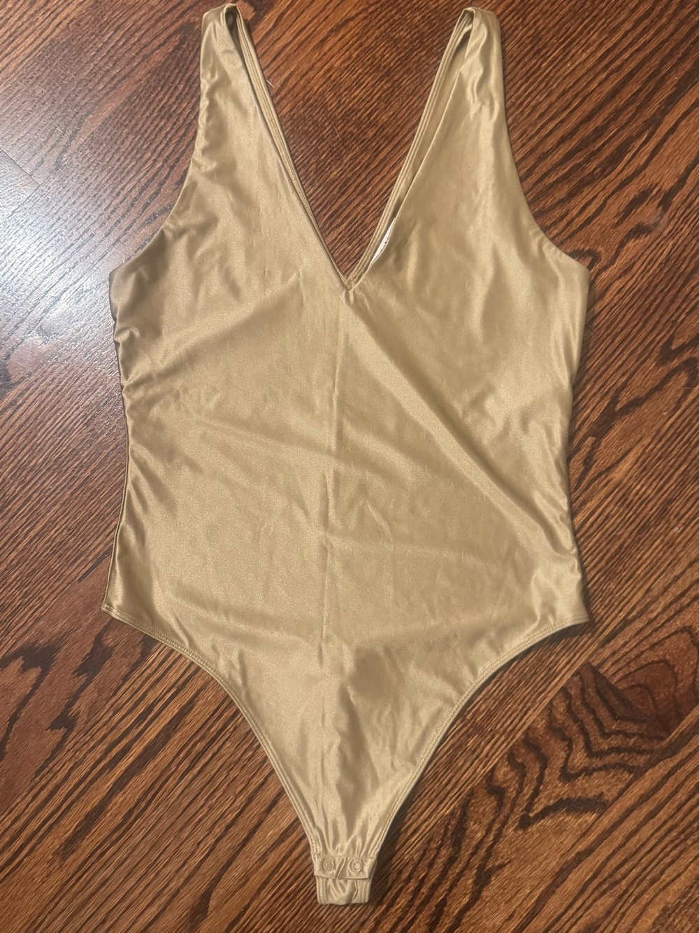 Aritzia Contour Gold Satin Bodysuit